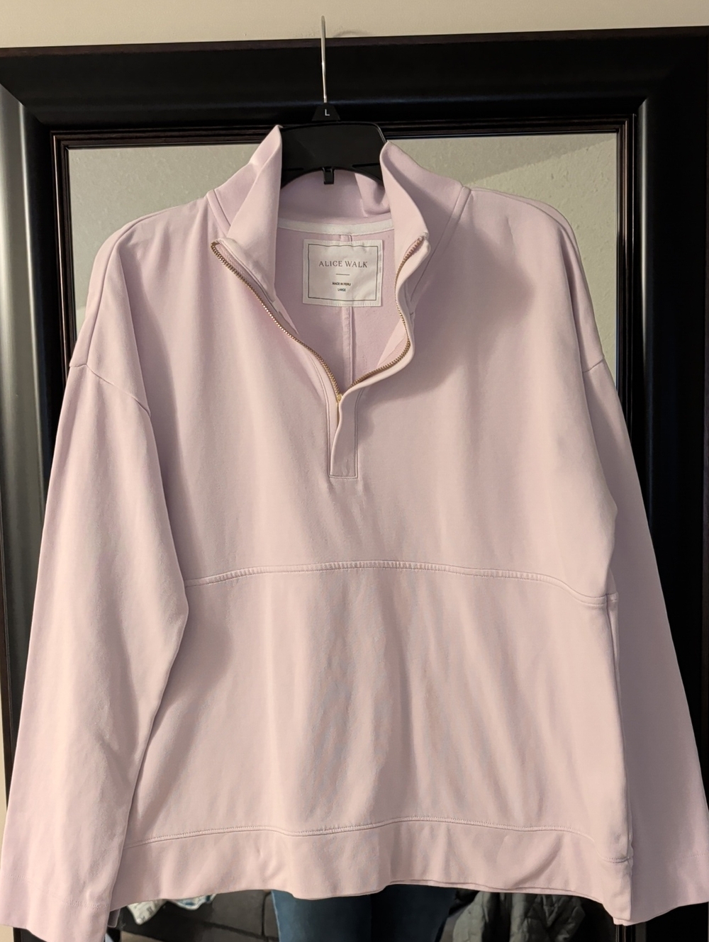 Alice Walk Light Pink Half-Zip Pullover